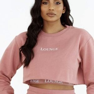 Lounge Pink Cropped Sweatshirt Women's M